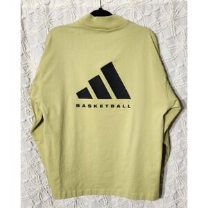 Adidas Basketball Mens‎ Mock Neck Sweater Size Small Gold Oversized Sports NBA